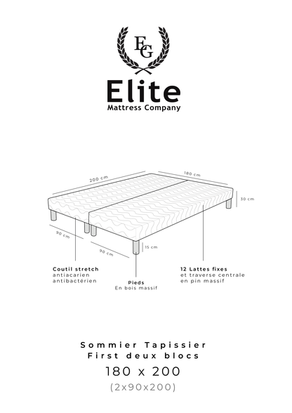 Sommier TAPISSIER FIRST Deux Blocs