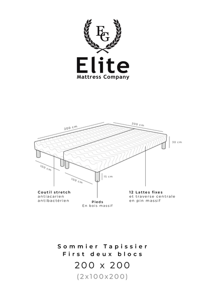 Sommier TAPISSIER FIRST Deux Blocs